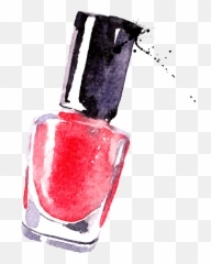 Watercolor Nail Cosmetics Polish Painting Drawing Clipart - Png Emoji