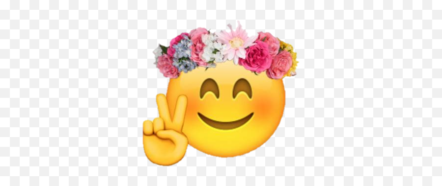 Customemoji Flowercrown Crown Flowers Peace Peacesign - Sticker Emoji,Emoji Peace Sign