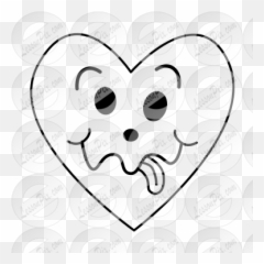 Silly Heart Outline for Classroom Therapy Use - Great Emoji