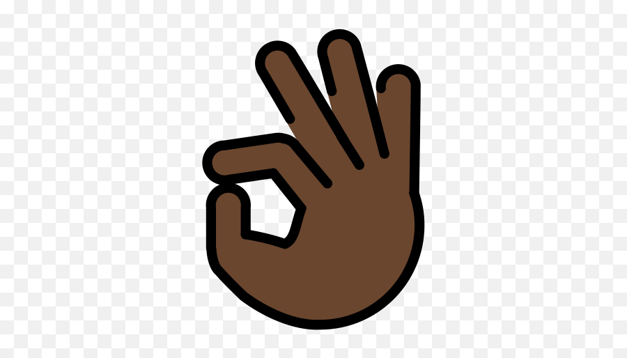 Dark Skin Tone Emoji - Ok Fingers Clipart,Black Ok Hand Emoji