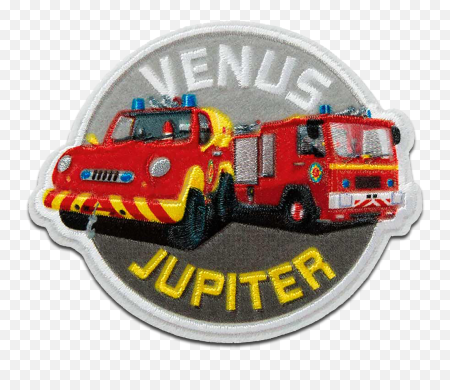 Fireman Sam Venus Jupiter Fire Truck - Iron On Patches Adhesive Emblem Stickers Appliques Size 236 X 287 Inches Catch The Patch Your Store Commercial Vehicle Emoji,Firetruck Emoji
