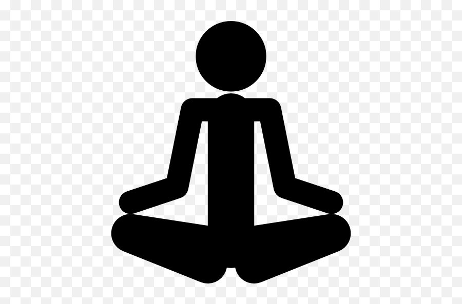 Relaxed Sitting Posture Meditating - Person Sitting Silhouette Png Icon Emoji,Yoga Emoticon