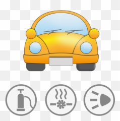 Yellow Car With Symbolic Signs - Vehicle Safety Png Emoji,Car Crash Emoji