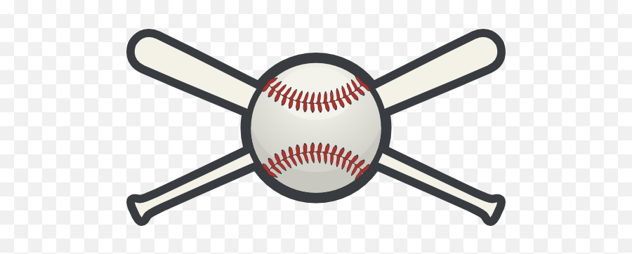 Baseball Or Softball With Crossed Bats Sticker - Solid Emoji,Baseball Bat Emoji