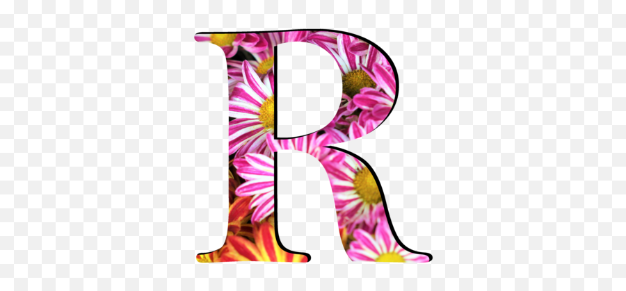Flower Pattern Letters R - Letter R Design Png Emoji,Text Emojis Meanings
