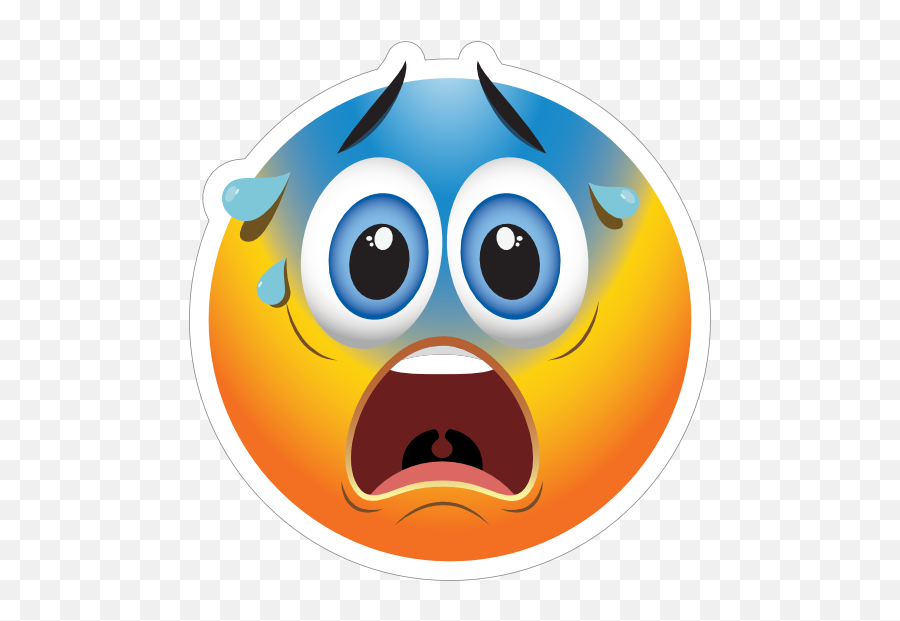 Cute Terrified Emoji Sticker - Despair Emoji,Wide Eye Emoji
