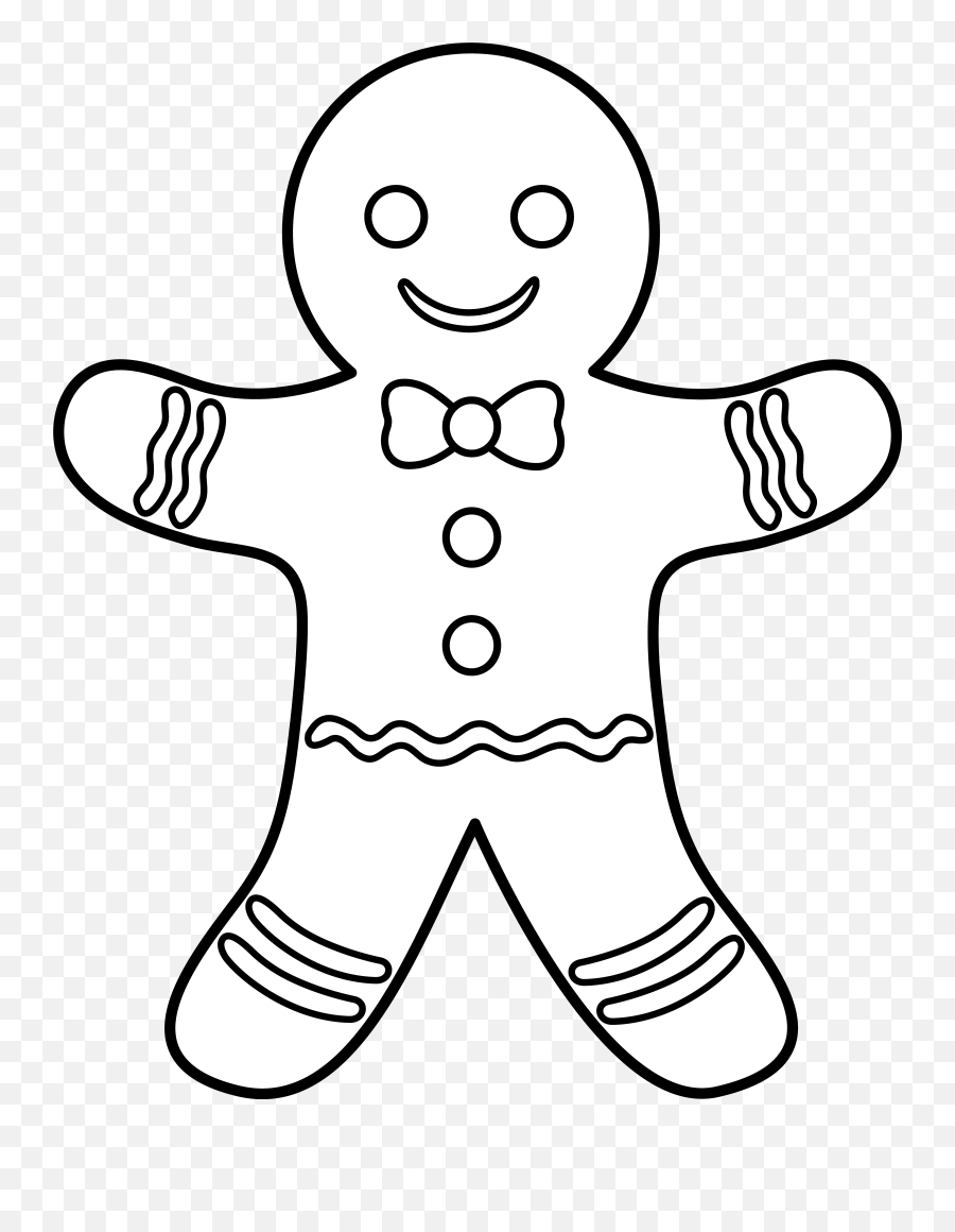 Free Gingerbread Man Clipart Download - Gingerbread Man Line Art Emoji,Gingerbread Man Emoji