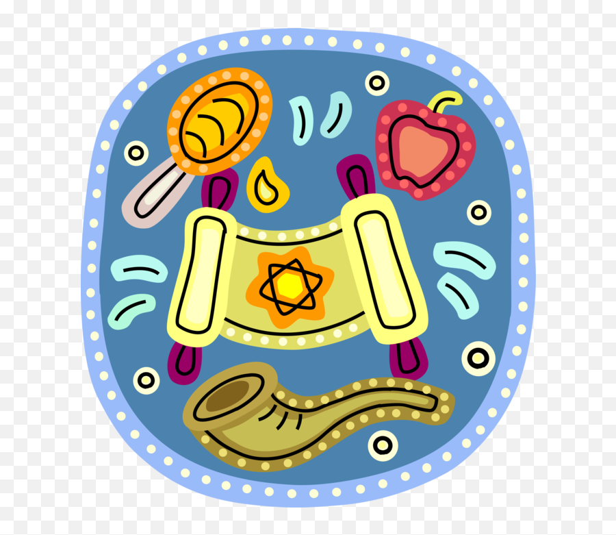 Download Vector Illustration Of Hebrew Jewish Rosh Hashanah - Free Images Download Rosh Hashanah Emoji,Jewish Emoji