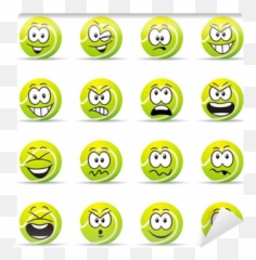 Emoticons Tennis Wall Mural Pixers - Smiley Emoji,Tennis Emoticon