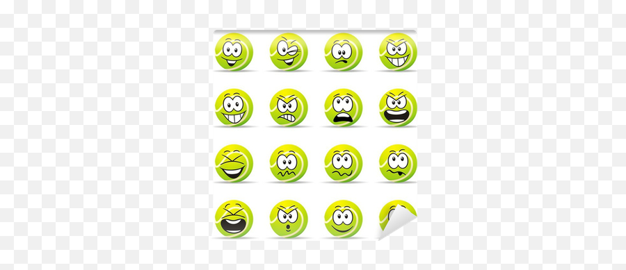 Emoticons Tennis Wall Mural Pixers - Smiley Emoji,Tennis Emoticon