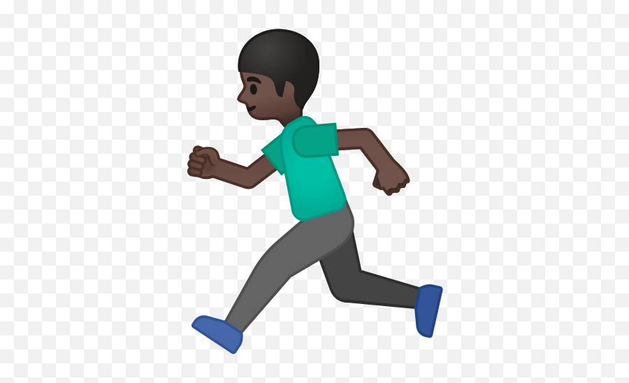 Man Running Emoji With Dark Skin Tone - Running Across Finish Line,Black Running Emoji