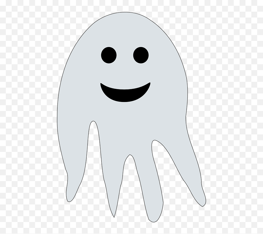 Ghost Scare Halloween - Cartoon Soul Emoji,Skull Emoticon