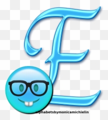 Monica Michielin Alfabetos LIGHT BLUE SMILE EMOTICON EMOJI - Clip Art