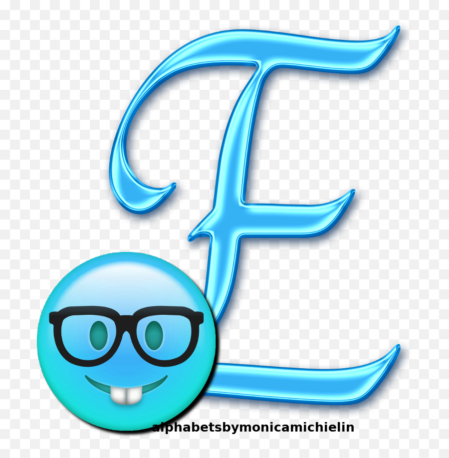 Monica Michielin Alfabetos Light Blue Smile Emoticon Emoji - Clip Art,Emoji Greek Letters