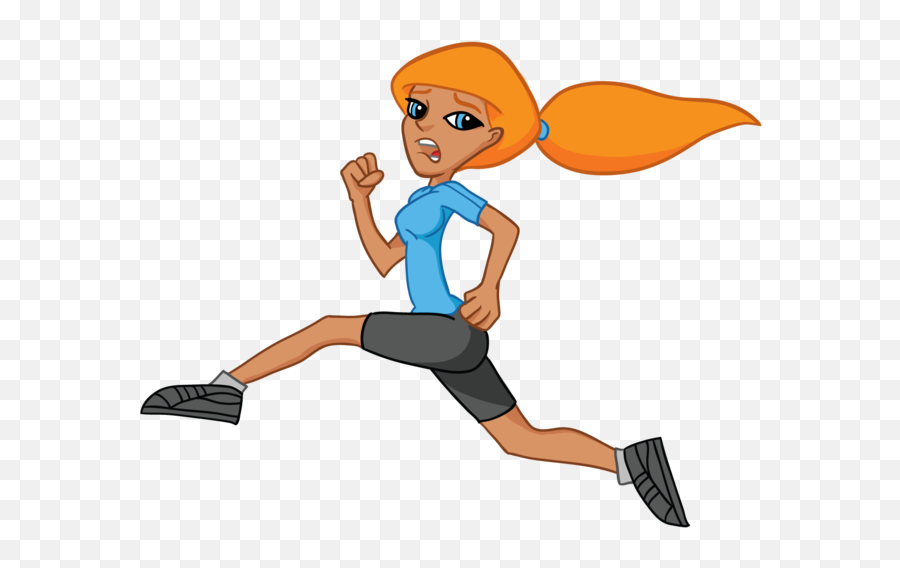 Girl Jogging Clipart - Woman Running Away Cartoon Emoji,Emoji Girl Joggers