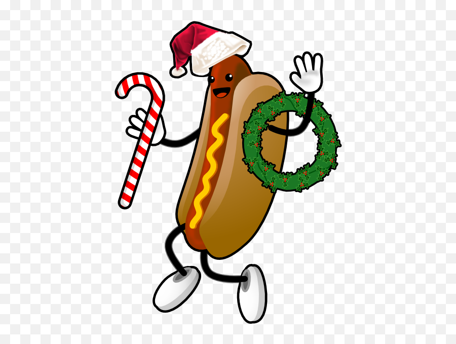 Dancing Hot Dog Gif Transparent Png - Christmas Hot Dog Clipart Emoji,Hot Dog Emoji Png