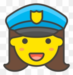 Police Woman Officer Emoji Clipart - Policeman Police Face Clipart,Cop Emoji