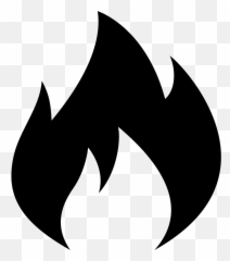 Black And White Fire Png Clipart - Transparent Background Icon Emoji