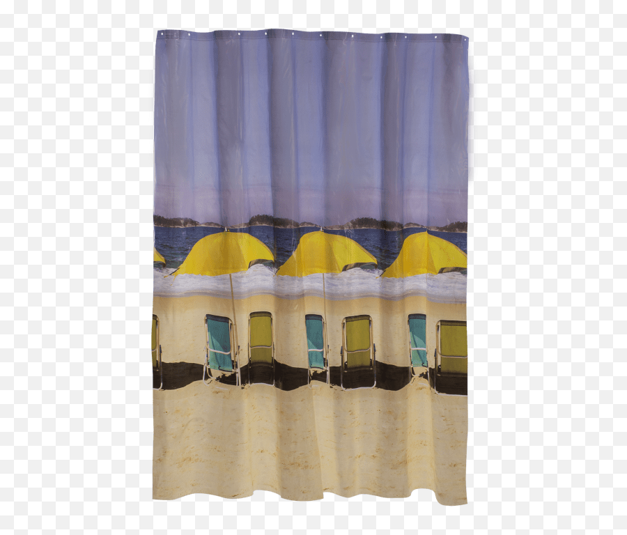 Beach Front Photoreal Peva Shower Curtains - Linen Emoji,Emoji Curtains