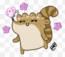 Flower Crown Rigby - Portable Network Graphics Emoji