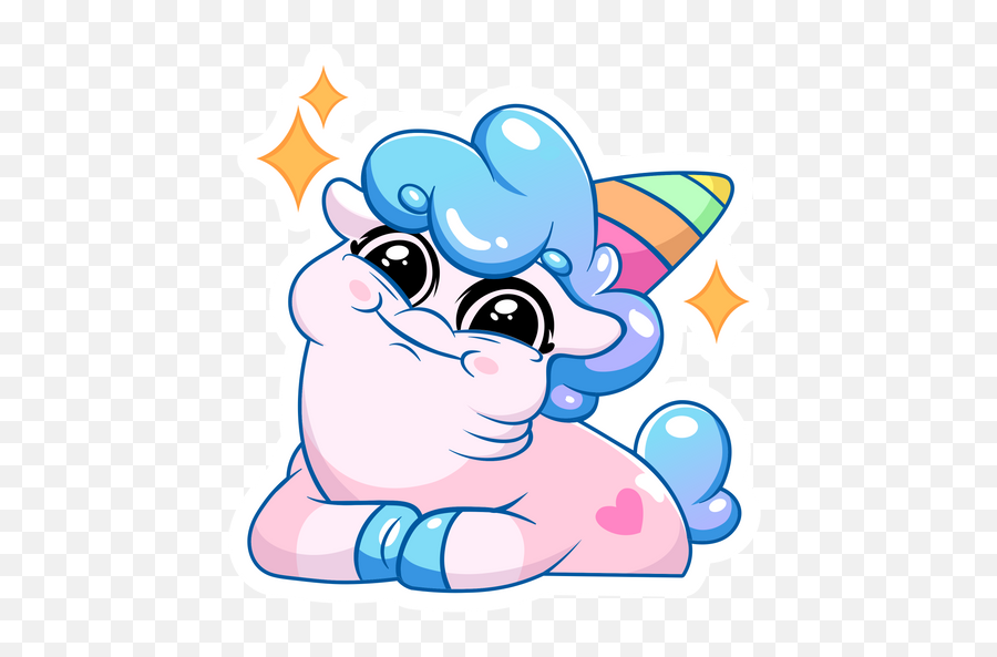 Little Sweety Unicorn Sticker - Sticker Mania Fictional Character Emoji,Unicorn Head Emoji
