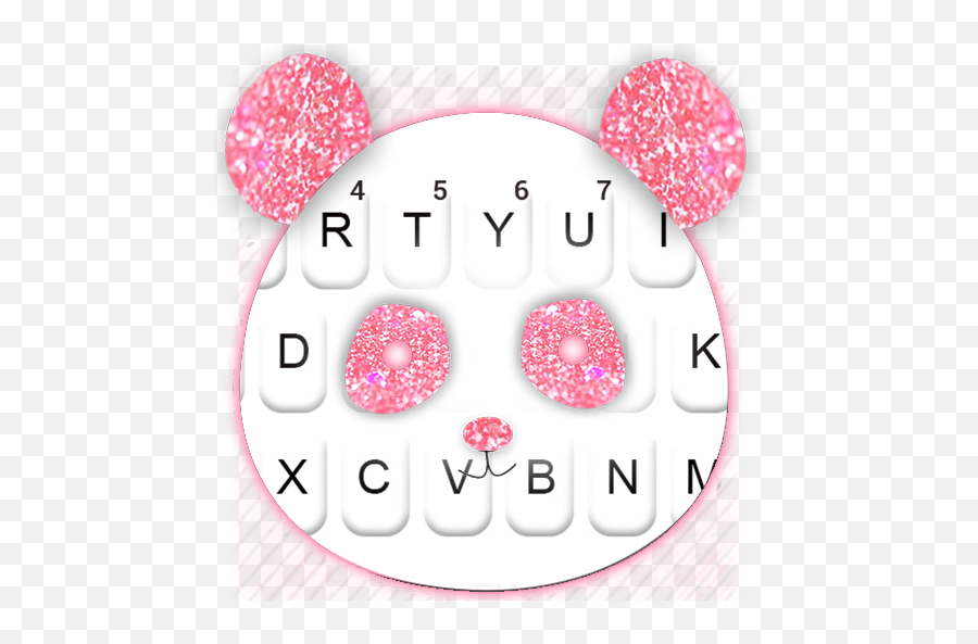 Glitter Pink Panda Keyboard Theme - Keyboard Phone Clipart Emoji,Panda Emoji Keyboard