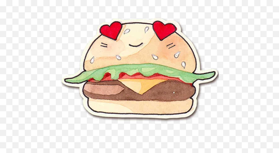 Burgers - Cartoon Emoji,Cheeseburger Emoji