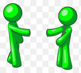 Vector Illustration Of Green Figures - Shaking Hands Clip Art Emoji