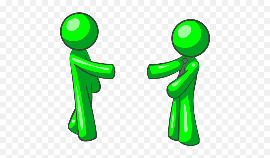 Vector Illustration Of Green Figures - Shaking Hands Clip Art Emoji,Shaking Eye Emoji