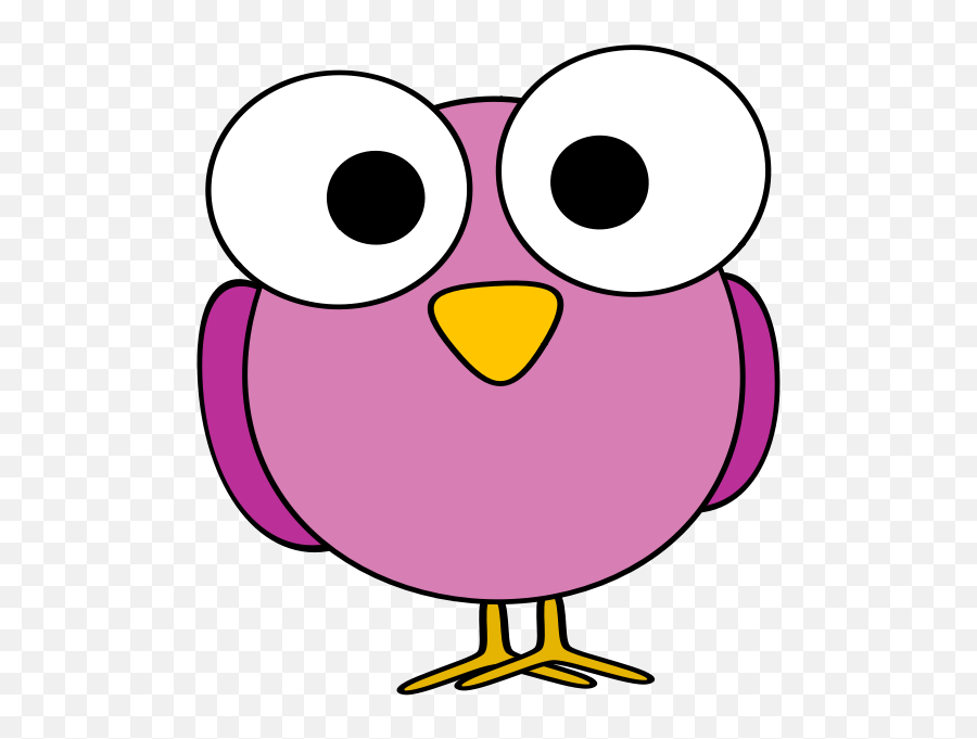 Purple Large Eyed Bird Illustration - Clipart Animals With Big Eyes Emoji,Googly Eyes Emoji