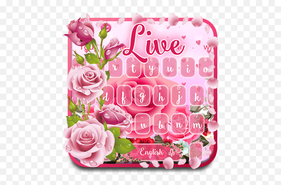 Live Pink Rose Keyboard Theme - Apps On Google Play Buenas Dias Mi Reina Feliz Jueves Emoji,Pink Rose Emoji