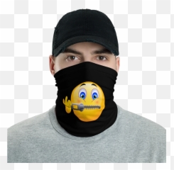Mouth Emoji Neck Gaiter Mask - Face Sleeve Mask,Shut Up Emoticon