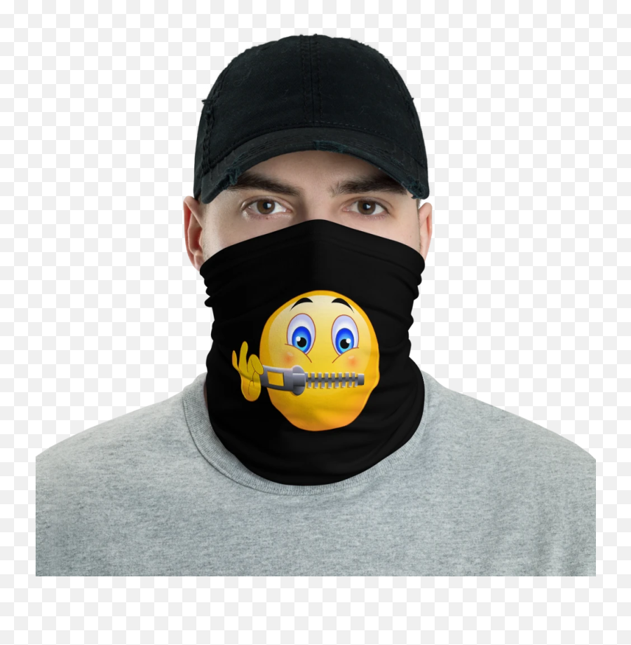 Mouth Emoji Neck Gaiter Mask - Face Sleeve Mask,Shut Up Emoticon