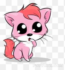 How To Draw A Pink Kitten - Cat And Dogs Emoji