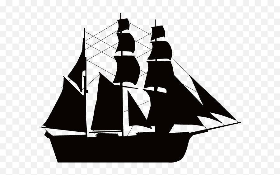 Sailing Ship Ship Model Clip Art - Sailing Ship Silhouette Png Emoji,Pirate Ship Emoji