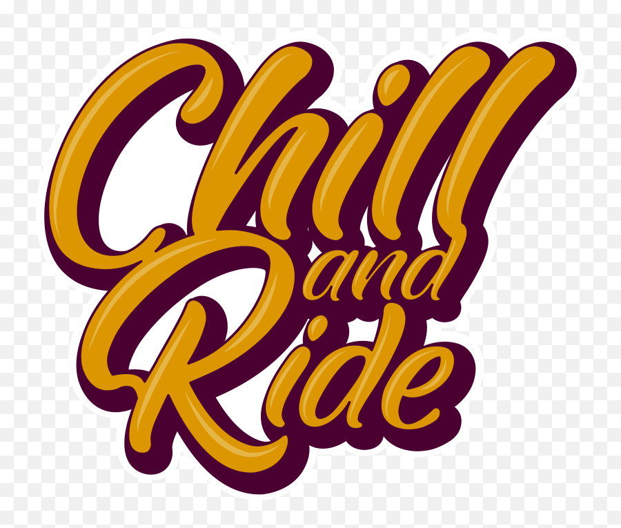 Chill And Ride Motorcycle Sticker - Lettering Motorcycle Sticker Design Emoji,Motorcycle Emoticon