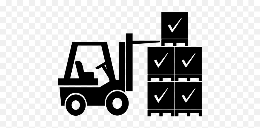 Forklift Silhouette Vector Image - Warehouse Black And White Png Emoji,Pickup Truck Emoji