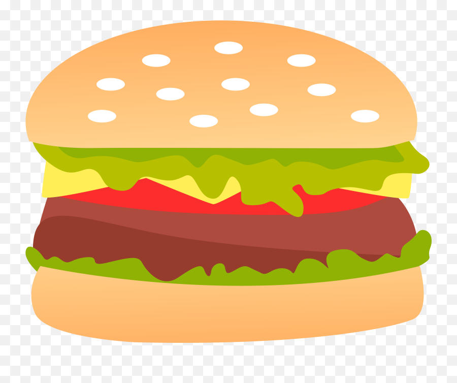 Burger Vector With Transparent Background - Transparent Background Burger Clipart Emoji,Cheeseburger Emoji