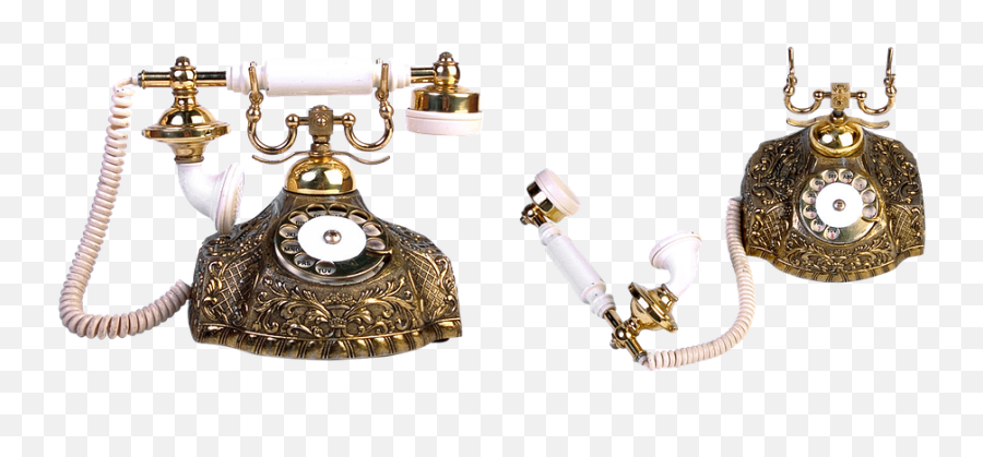 Old Phone Link - Antique Telephone Gold Png Emoji,How To Get Old Emojis Back On Iphone