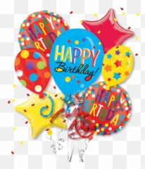 Happy Birthday Balloons Cluster Bouquet - Happy Birthday Balloons Clipart Emoji,Happy Birthday Emoji Texts