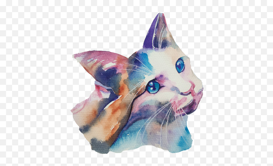 Tabby Cat Watercolor At Getdrawings Free Download - Cat Emoji,Grey Cat Emoji