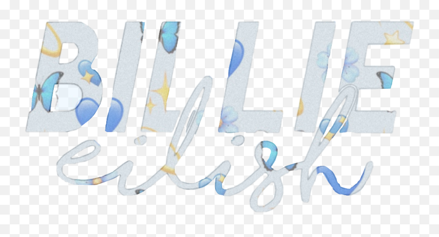 Billieeilish Billie Eilish Name Emoji Blue White Text - Billie Eilish Background Name,Emoji Name