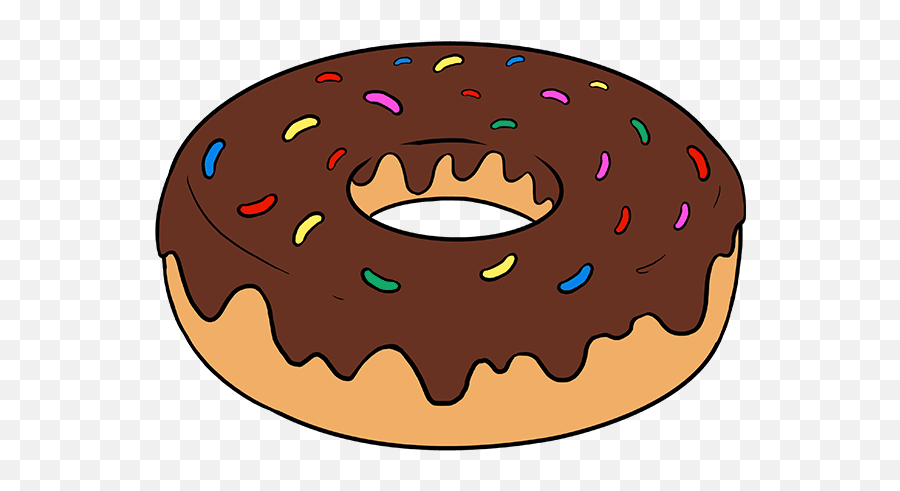 How To Draw A Donut - Easy Desserts To Draw Emoji,Doughnut Emoji