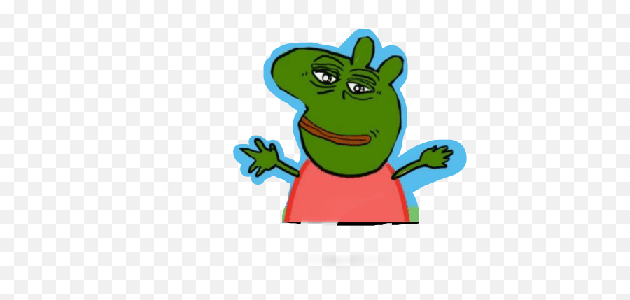 Peppapig Meme Sticker Pepe Frog Sticker By Laurenv427 - Fictional Character Emoji,Pepe The Frog Emoji
