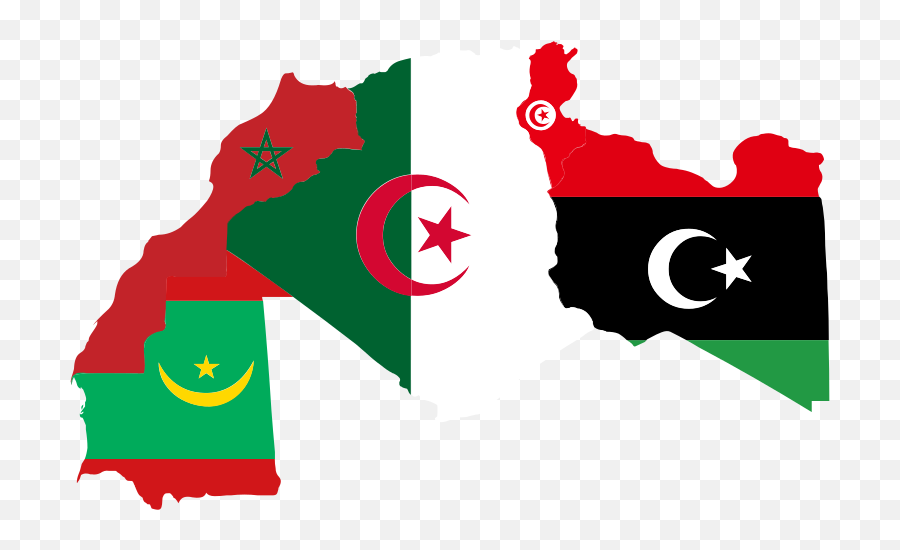 Map Flag Algeria Morocco Tunisia Libya Mauritania - Flag Map Of Libya Emoji,Morocco Flag Emoji