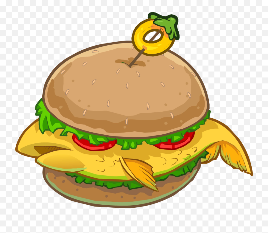 Fish Burger - Fish Sandwich Cartoon Emoji,Cheeseburger Emoji