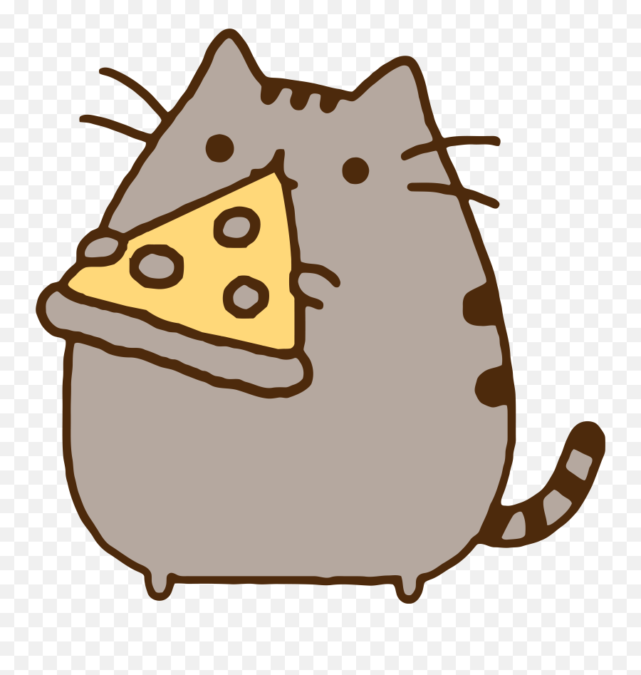 Cat Eating Pizza Clipart - Pizza Pusheen Cat Emoji,Emoji Eating Pizza