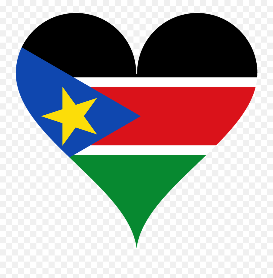 Heart Love Flag Star South Sudan - Flag Of South Sudan Emoji,Sudan Flag Emoji