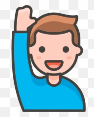 Salute - Girl Raising Hand Clipart Emoji,Salute Emoji