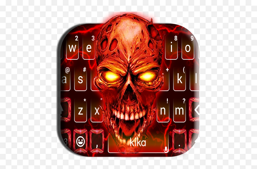 Horror Lightning Devil Keyboard Theme - Keyboard Horror Emoji,Emoji For Kika